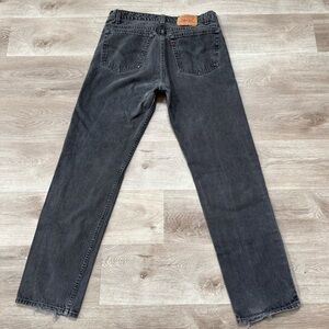Vintage 90s USA Made Levis 505 Faded Black Distressed Jeans ACTUAL Size 36x32